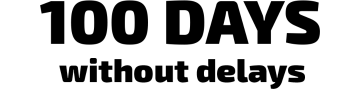 100 Days without delays logo